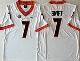 Georgia Bulldogs 7 D'Andre Swift White College Football Jersey,baseball caps,new era cap wholesale,wholesale hats